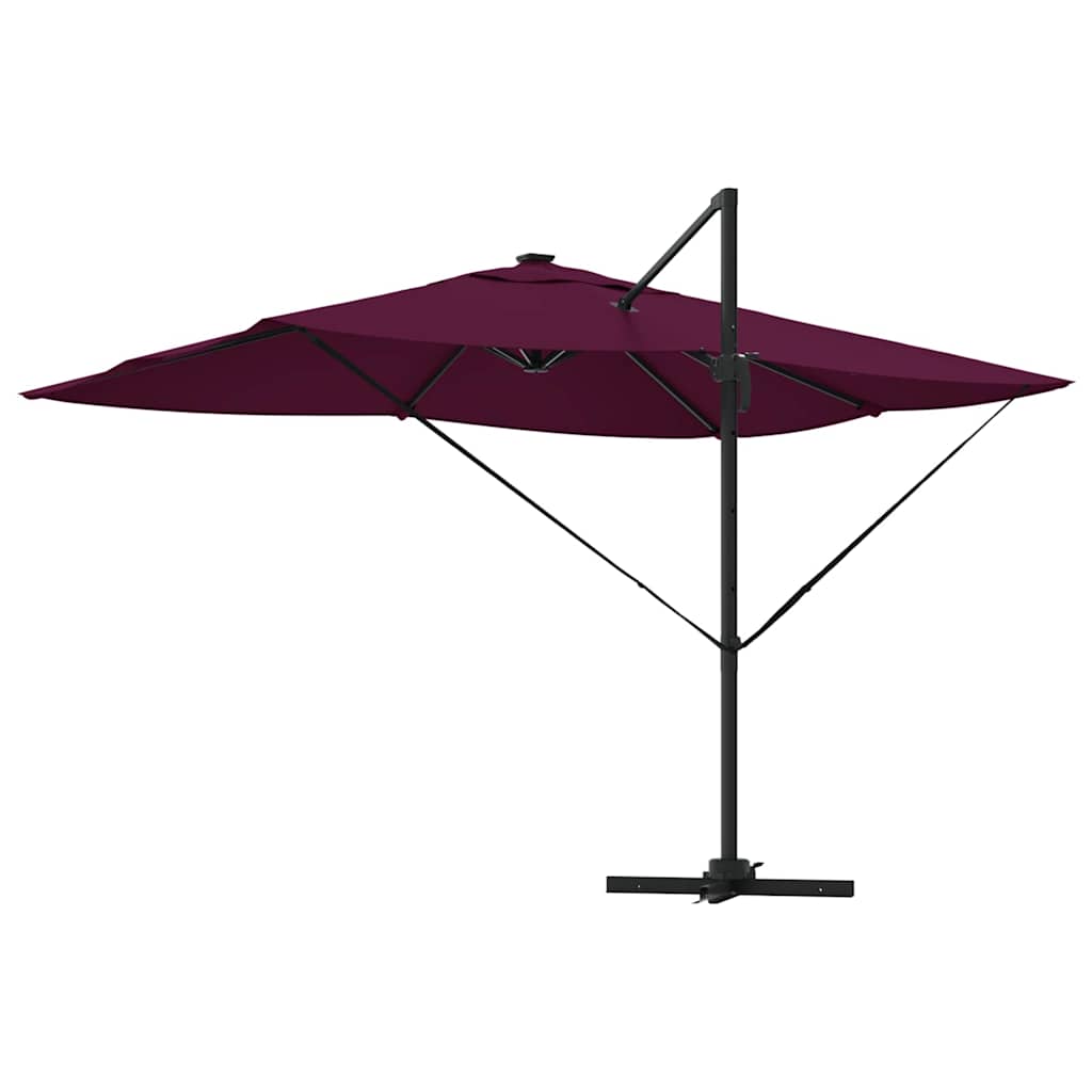 Ampelschirm Roma mit Schloss Rot und Schwarz 352 x 251 x 265 cm