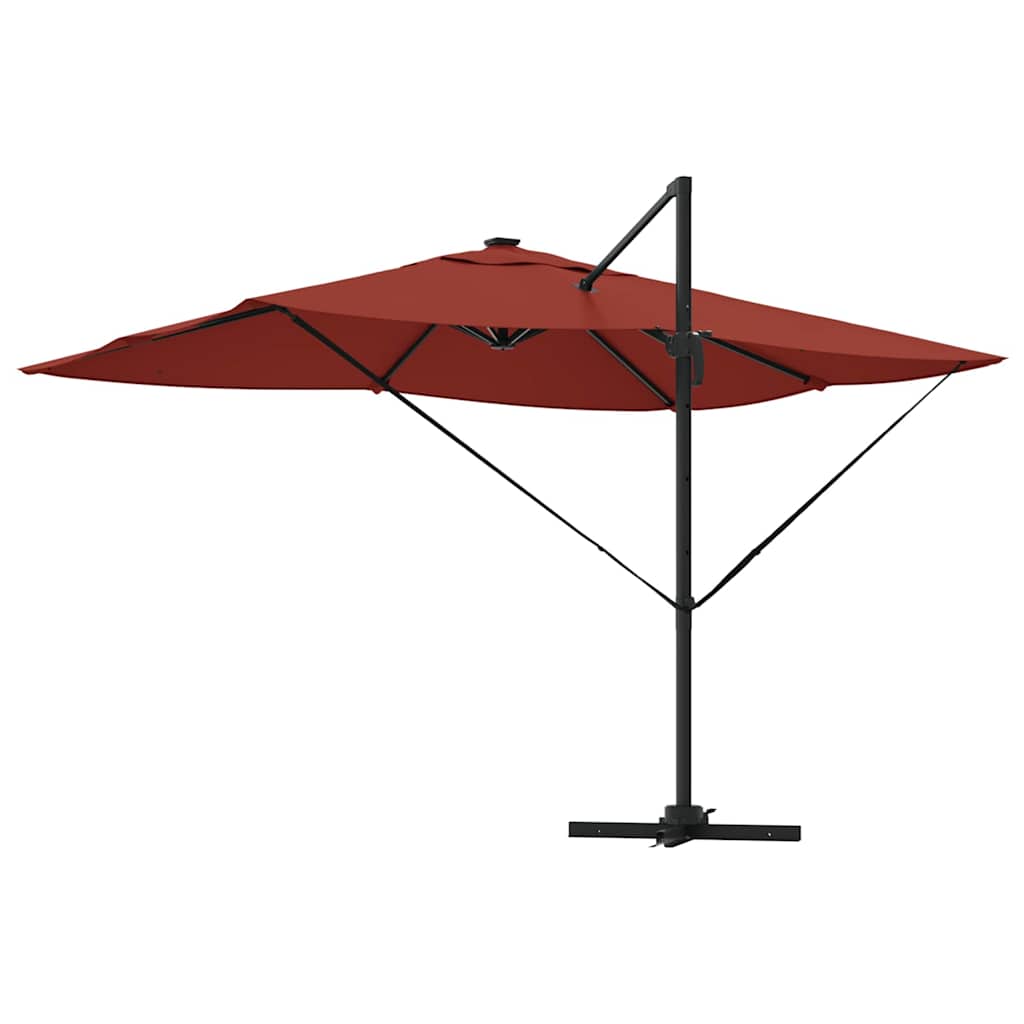 Ampelschirm Roma mit Schloss Rot und Schwarz 352 x 251 x 265 cm