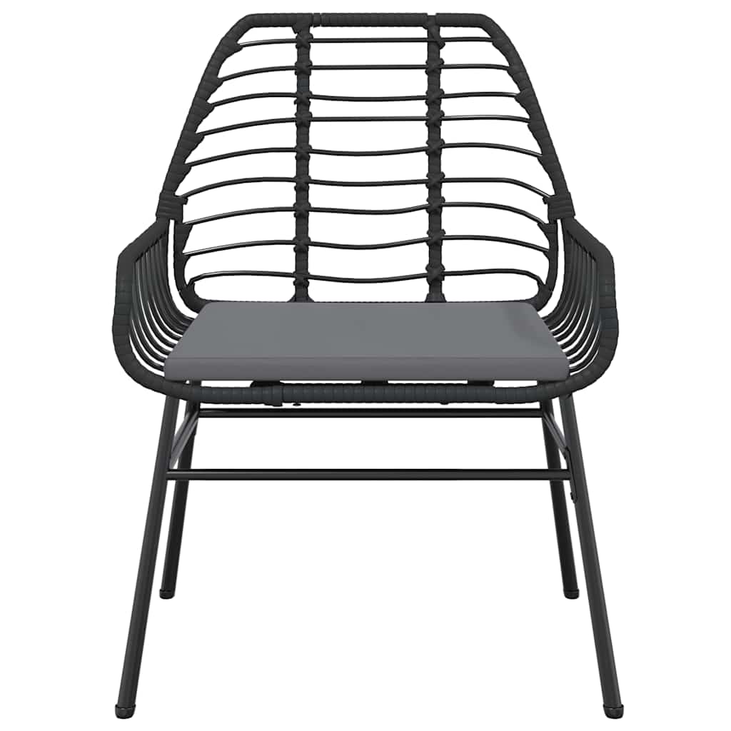 9-tlg. Garten-Essgruppe mit Kissen Schwarz Poly Rattan Glas