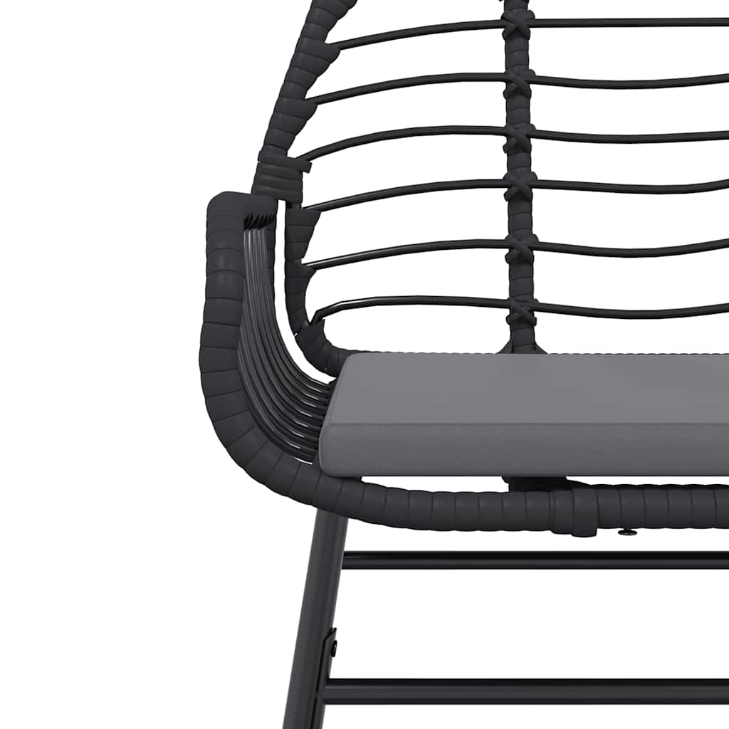 9-tlg. Garten-Essgruppe mit Kissen Schwarz Poly Rattan Glas