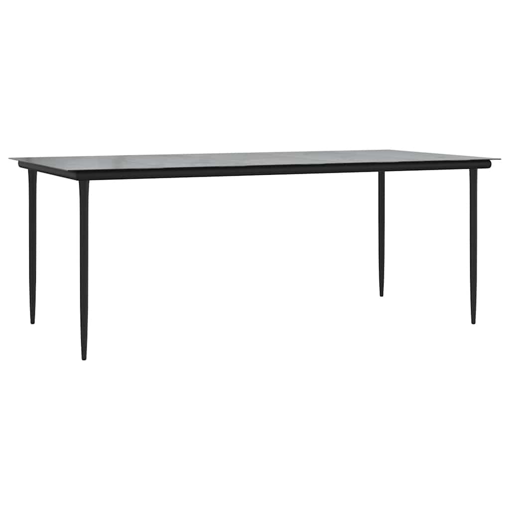 9-tlg. Garten-Essgruppe mit Kissen Schwarz Poly Rattan Glas