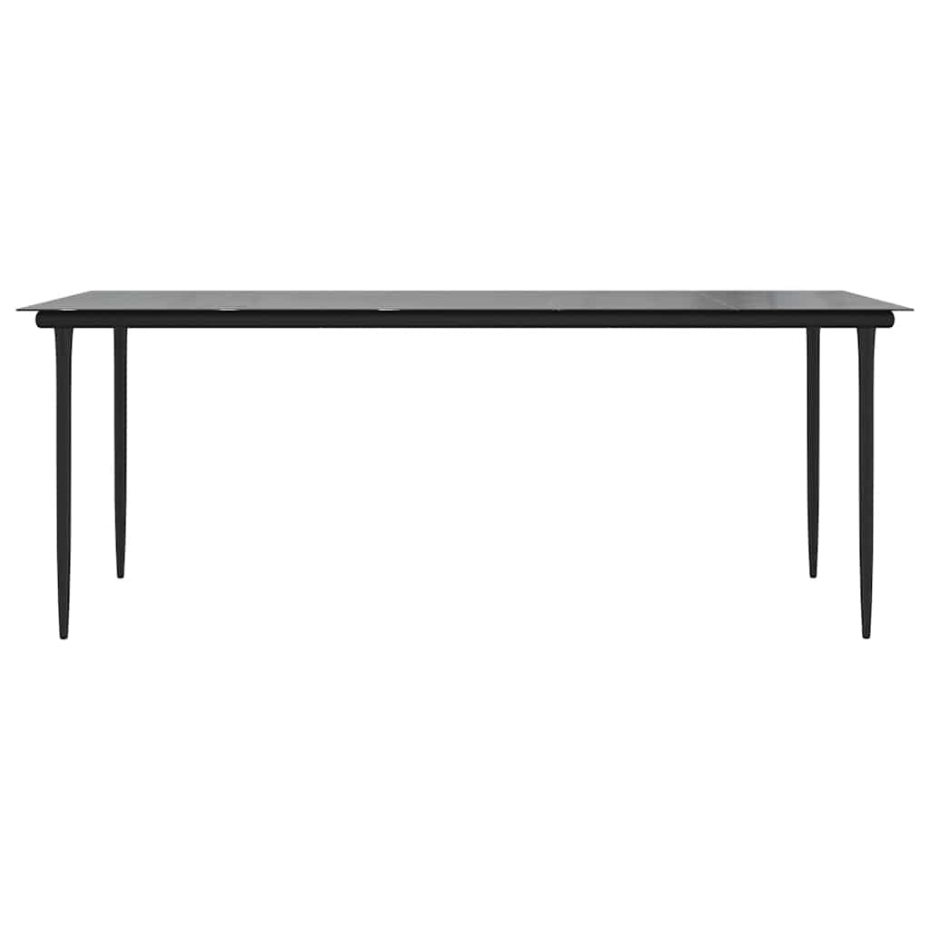 9-tlg. Garten-Essgruppe mit Kissen Schwarz Poly Rattan Glas