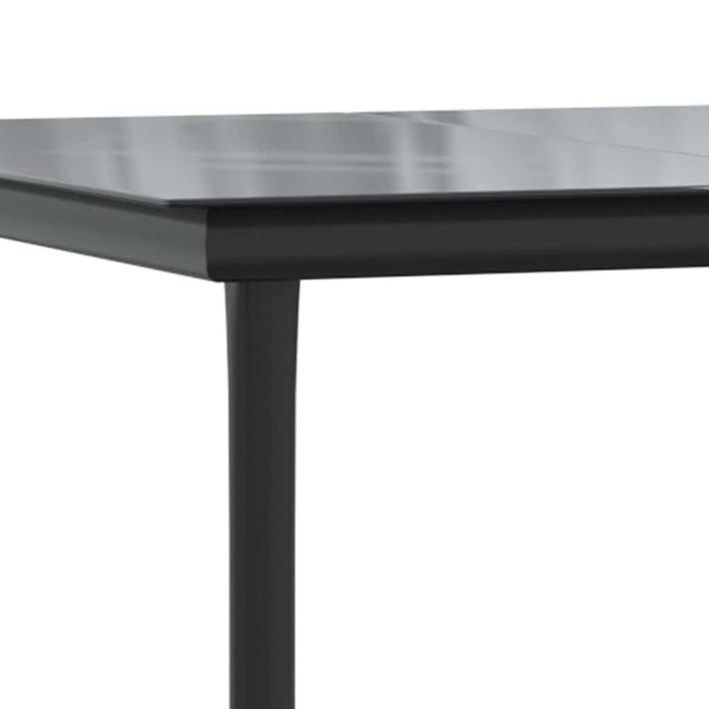 9-tlg. Garten-Essgruppe mit Kissen Schwarz Poly Rattan Glas