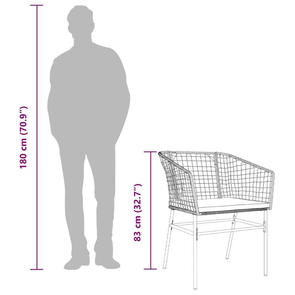 9-tlg. Garten-Essgruppe mit Kissen Schwarz Poly Rattan Glas