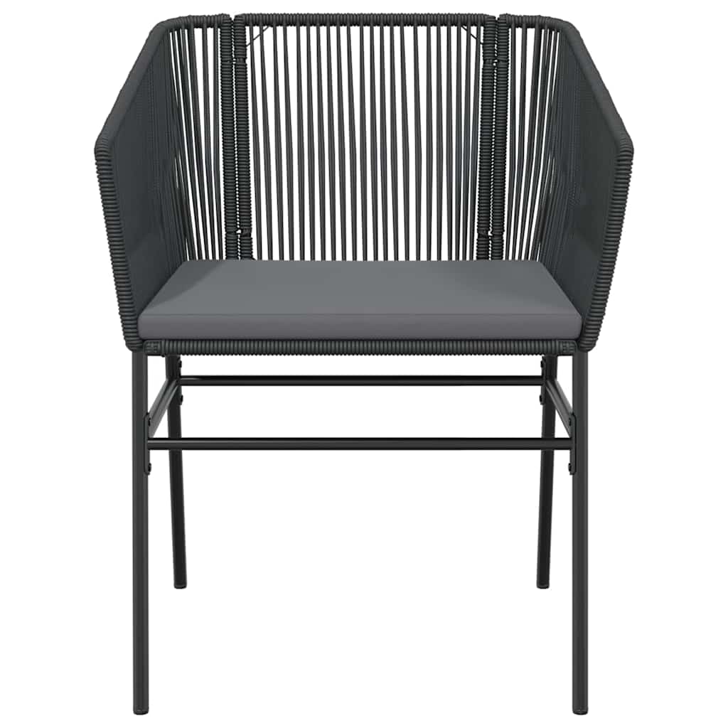 9-tlg. Garten-Essgruppe mit Kissen Schwarz Poly Rattan Glas