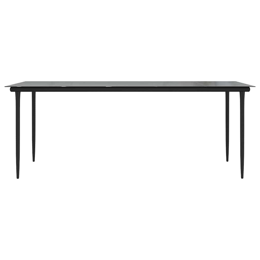 9-tlg. Garten-Essgruppe mit Kissen Schwarz Poly Rattan Glas