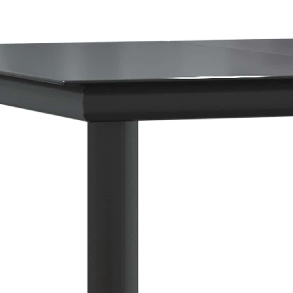 9-tlg. Garten-Essgruppe mit Kissen Schwarz Poly Rattan Glas