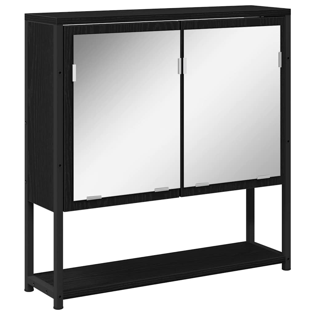 Badezimmermöbel Set 3 pcs Schwarze Eiche 33 x 33 x 185.5 cm