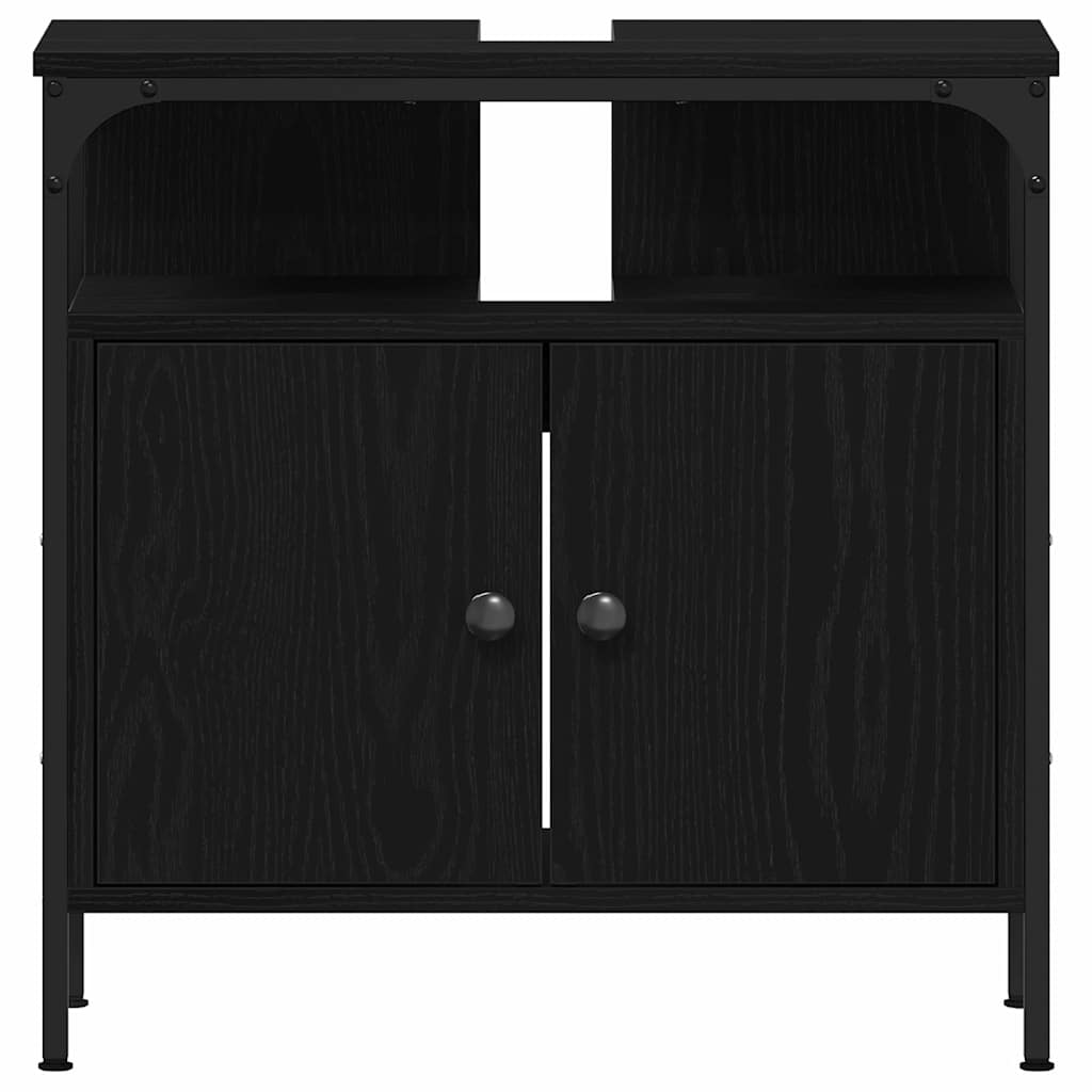 Badezimmermöbel Set 3 pcs Schwarze Eiche 33 x 33 x 185.5 cm