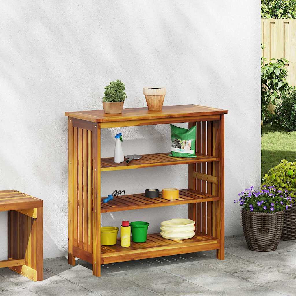 Garten-Schrank mit Regal mit Speicher Braun 90 x 40 x 90cm