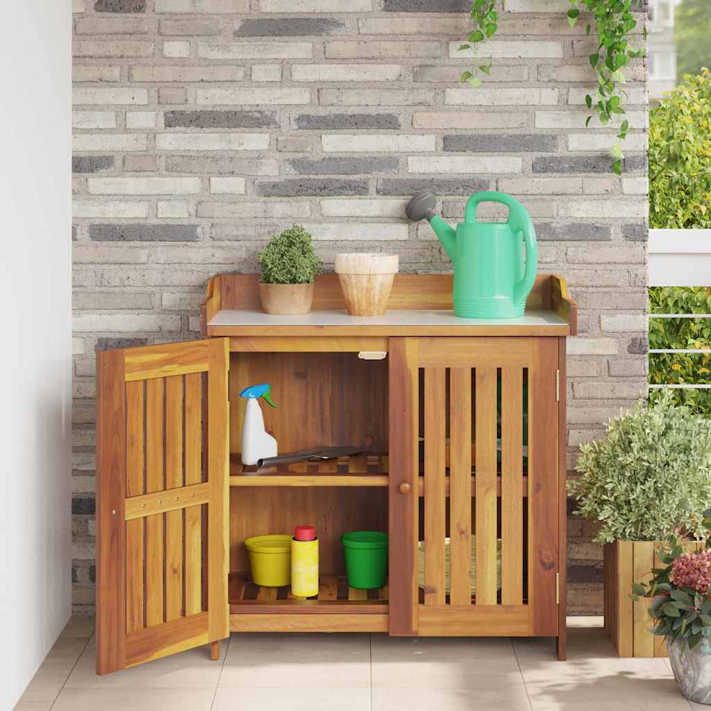 Garten-Schrank mit Speicher mit Tür Braun 78 x 36.5 x 78cm
