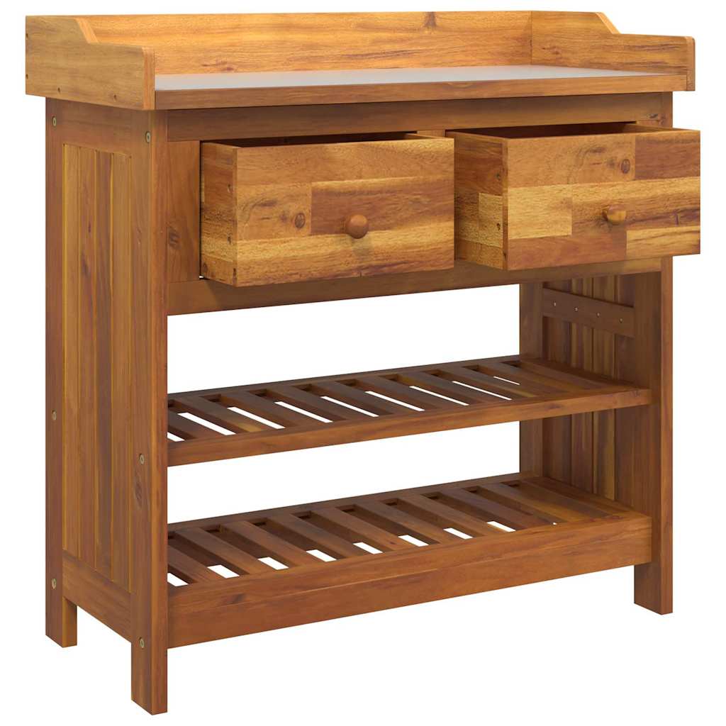 Garten-Schrank mit Schubladen mit Regal Braun 78 x 36.5 x 78cm