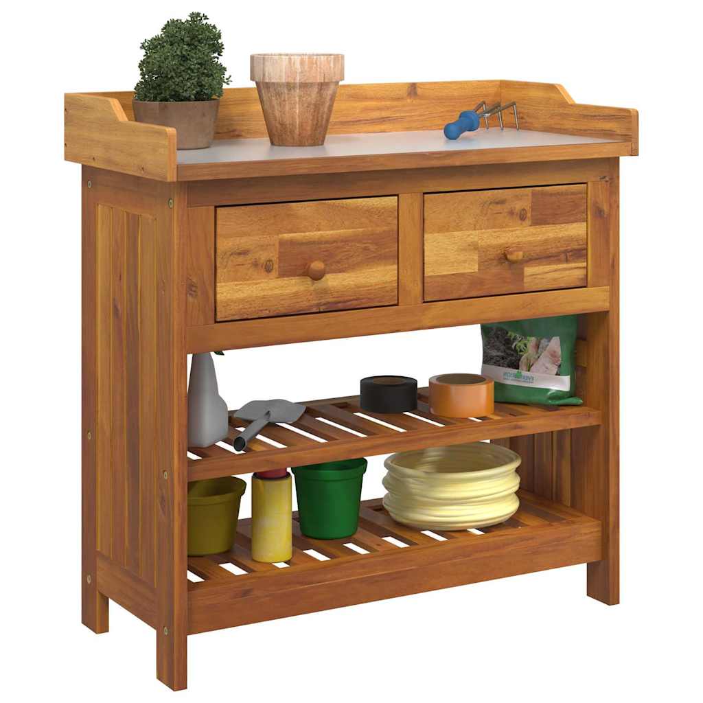 Garten-Schrank mit Schubladen mit Regal Braun 78 x 36.5 x 78cm