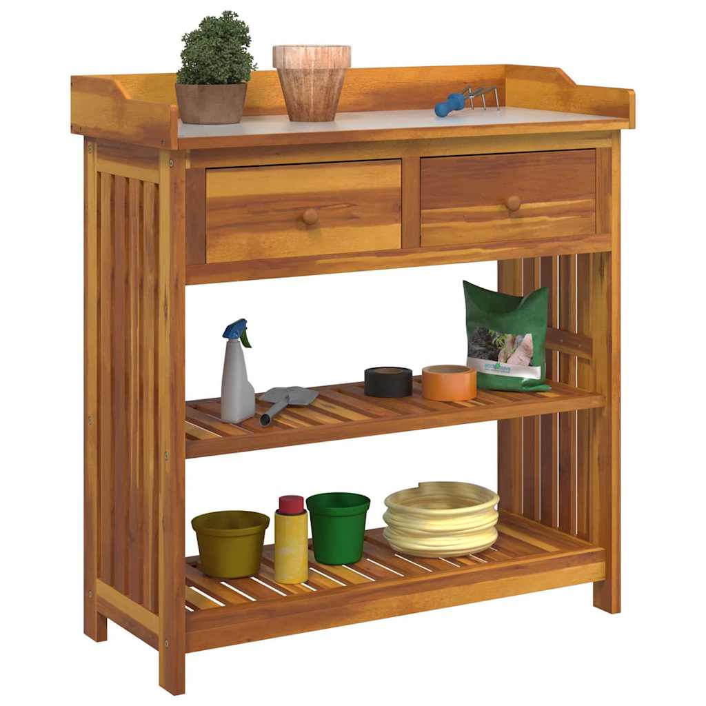 Garten-Schrank mit Schubladen mit Regal Braun 93 x 41.5 x 98cm