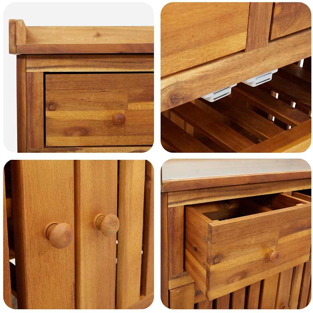 Garten-Schrank mit Schubladen mit Tür Braun 78 x 36.5 x 78cm