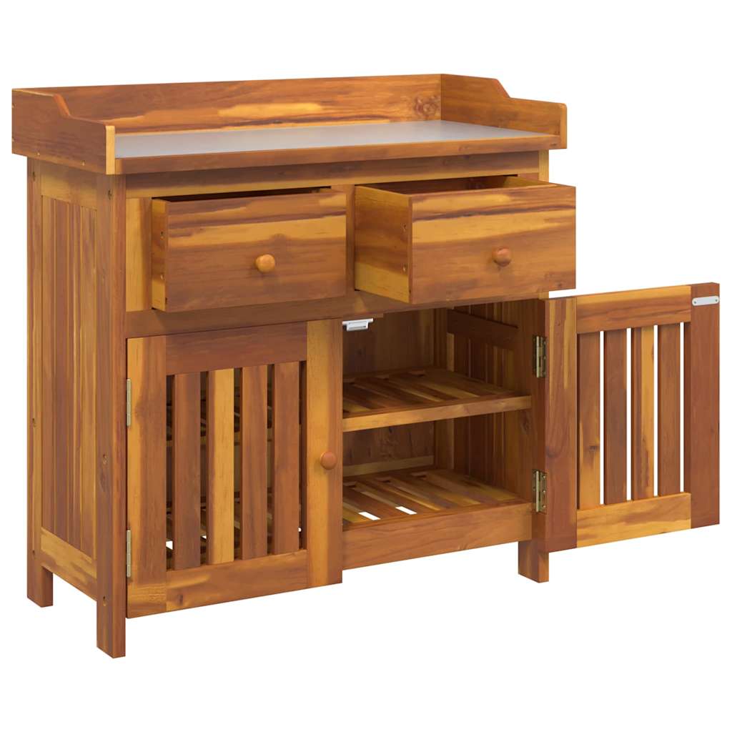 Garten-Schrank mit Schubladen mit Tür Braun 78 x 36.5 x 78cm