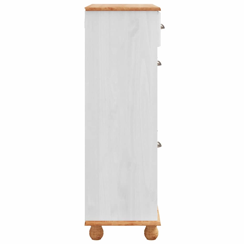 Schuhschrank ASKIM Weiß 85 x 35 x 108 cm Massivholz Kiefer