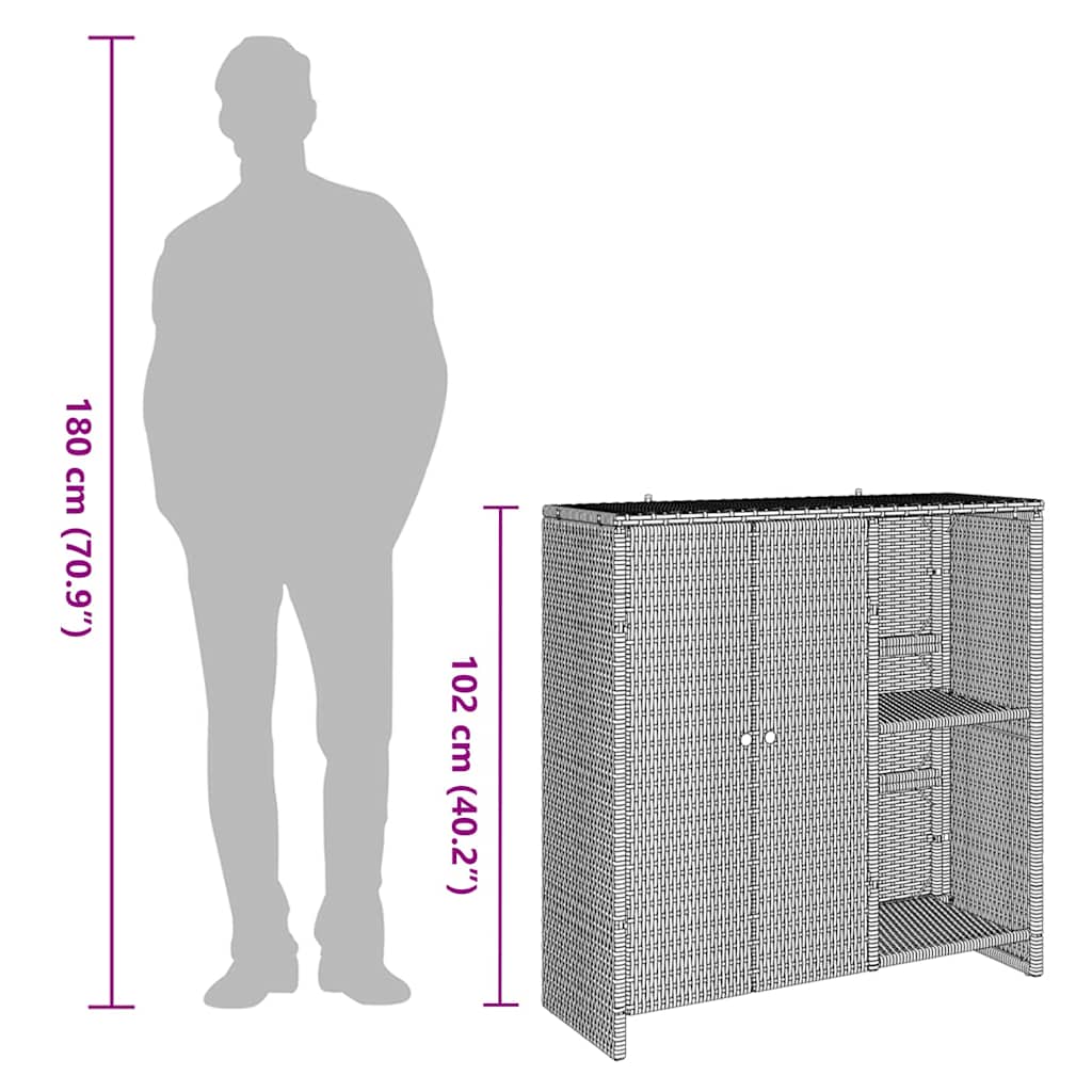 Badschrank mit Speicher mit Tür Braun 100 x 36 x 102 cm Rattan