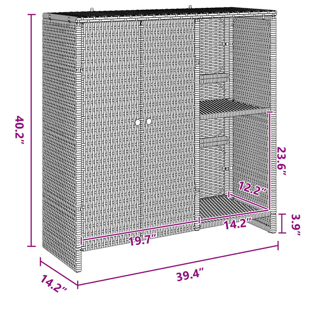 Badschrank mit Speicher mit Tür Beige 100 x 36 x 102 cm Rattan