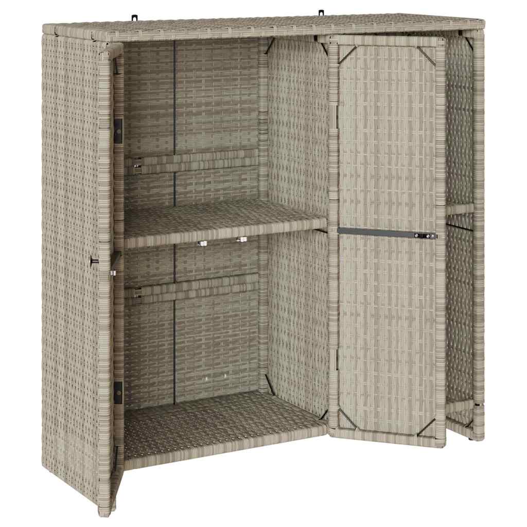 Badschrank mit Speicher Hellgrau 100 x 36 x 102 cm Rattan