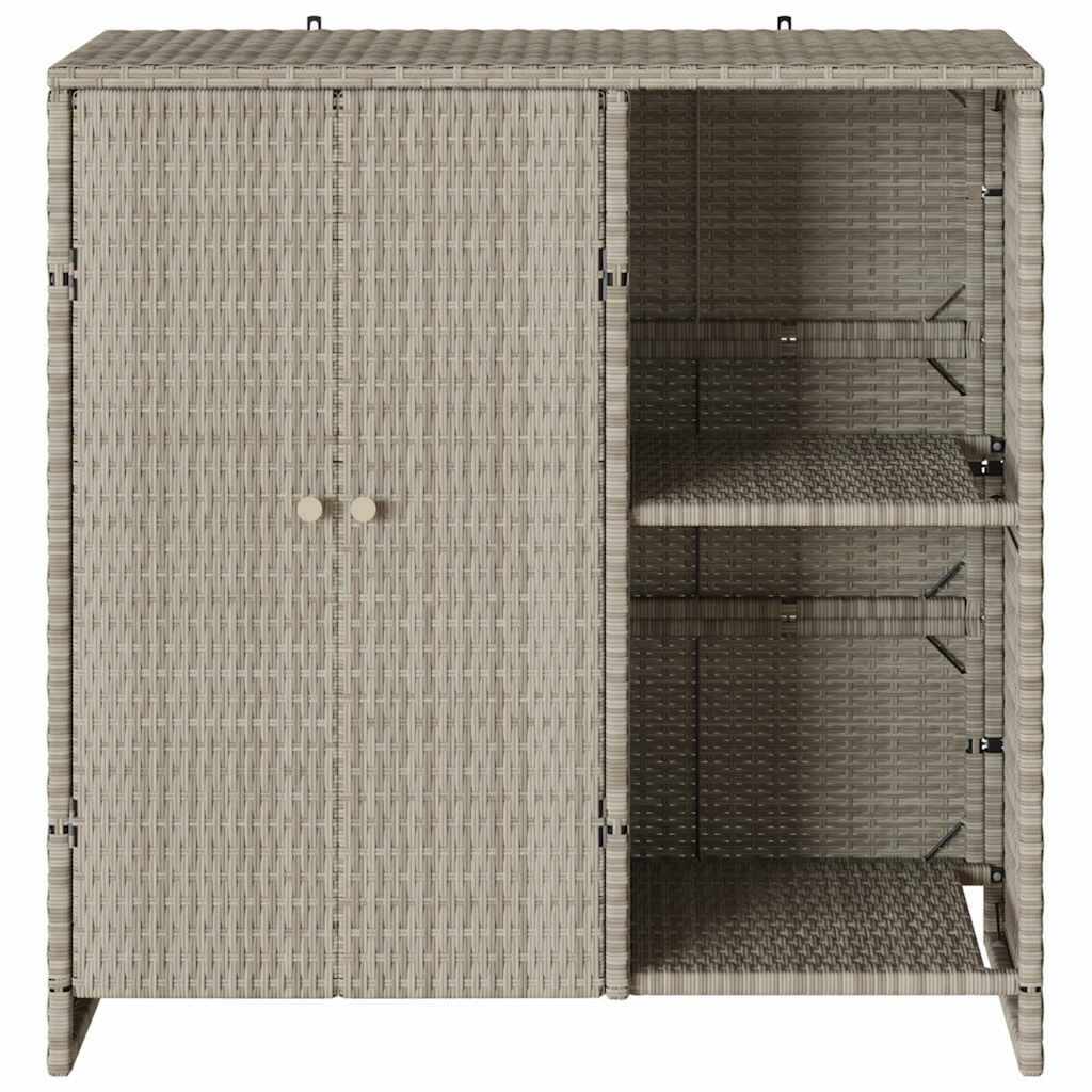 Badschrank mit Speicher Hellgrau 100 x 36 x 102 cm Rattan