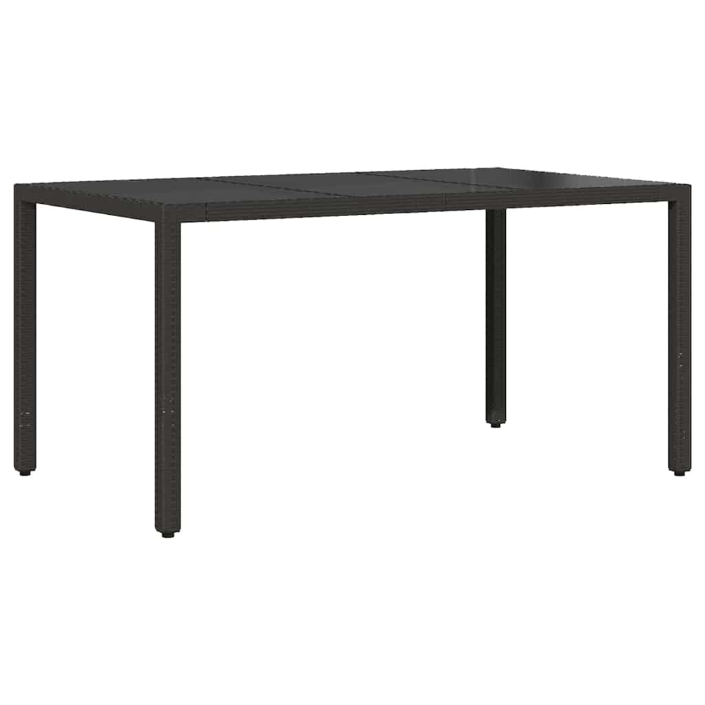 Garten Essgruppe 7 pcs Schwarz Poly Rattan