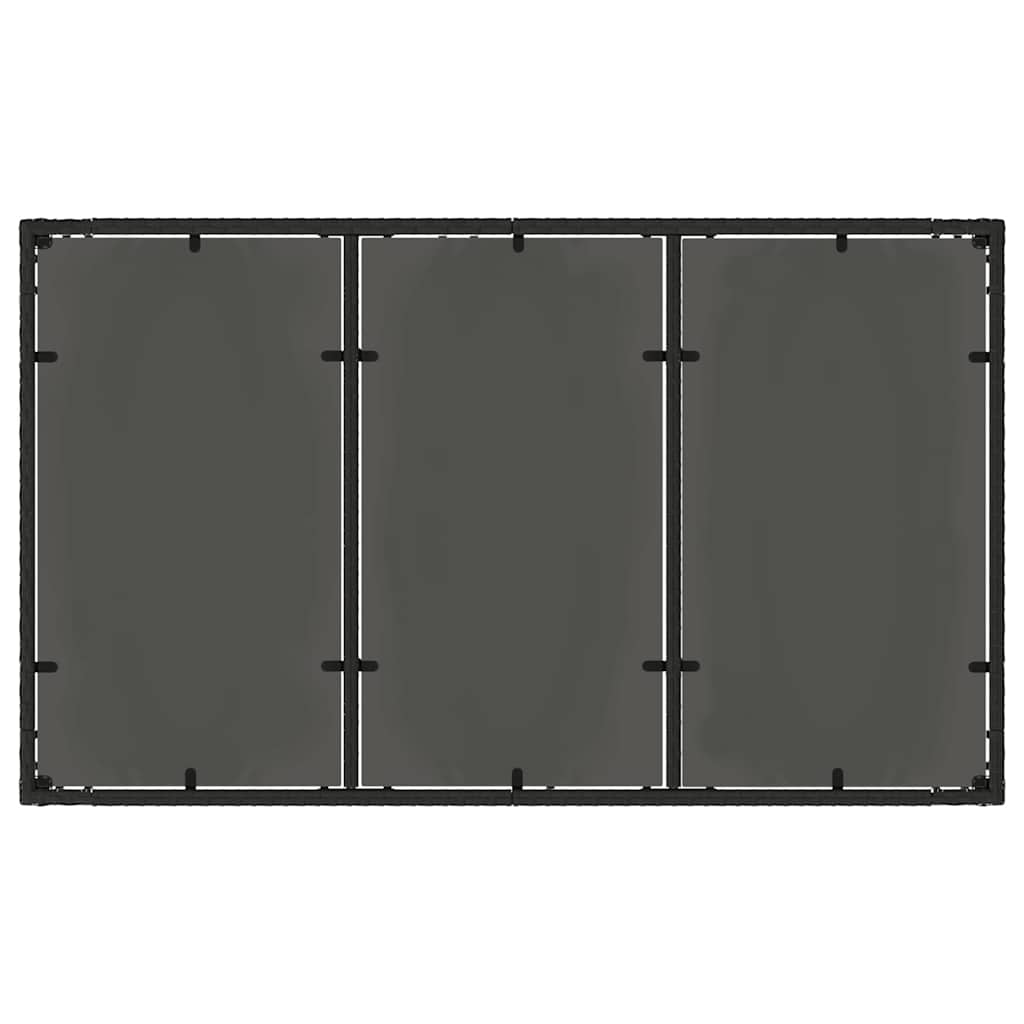Garten Essgruppe 7 pcs Schwarz Poly Rattan