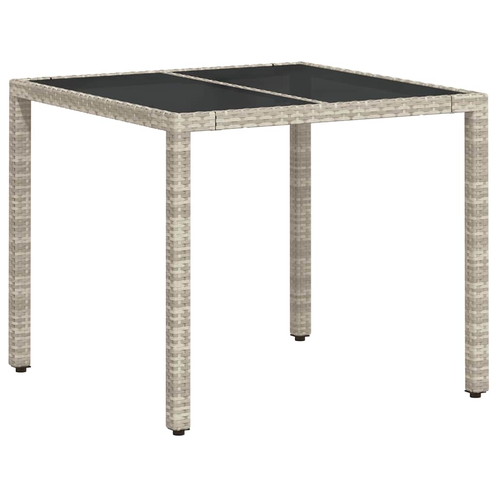 Garten Essgruppe 5 pcs Hellgrau Poly Rattan