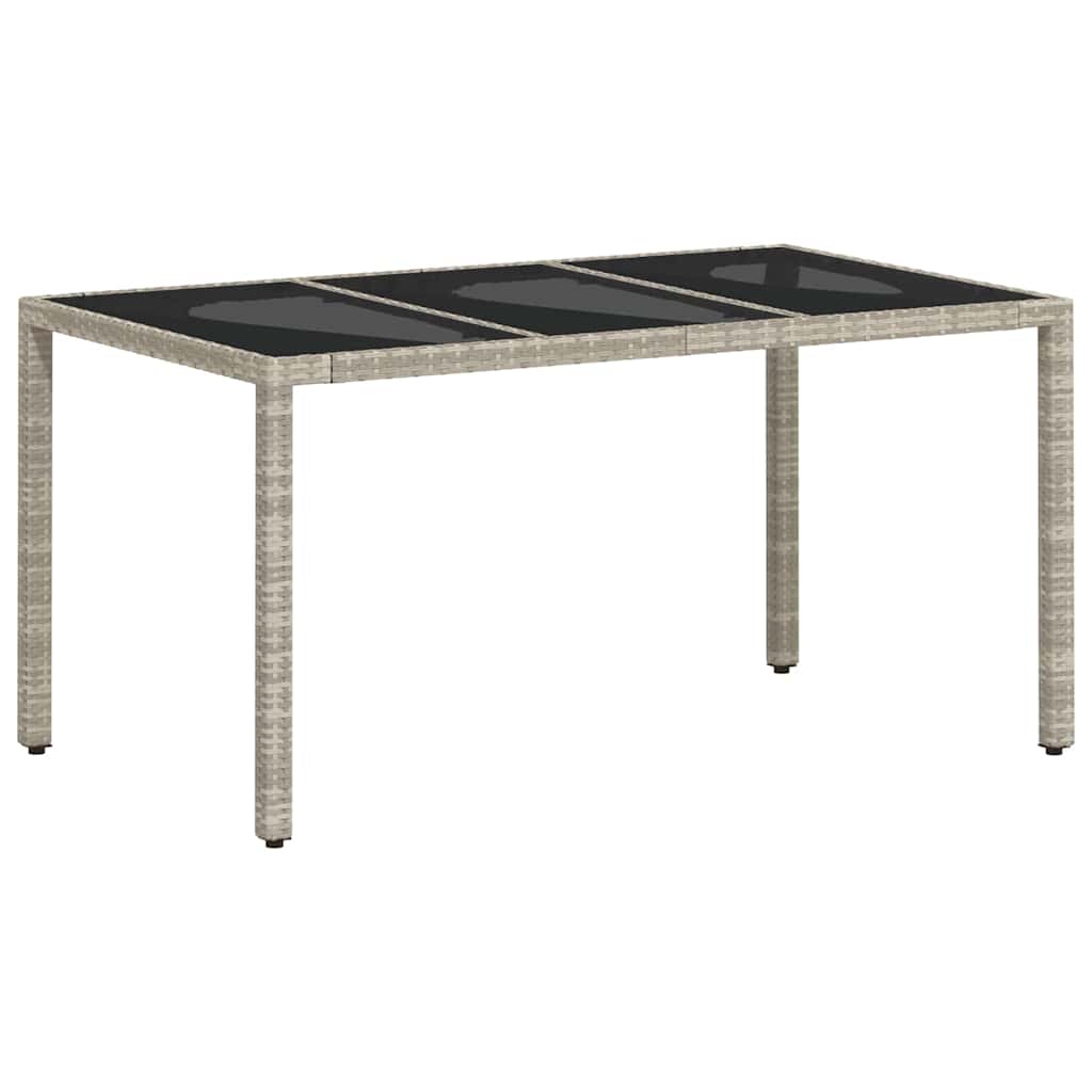 Garten Essgruppe 7 pcs Hellgrau Poly Rattan