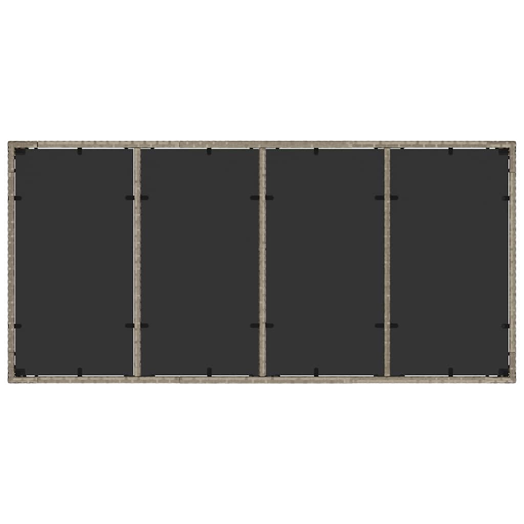Garten Essgruppe 7 pcs Hellgrau Poly Rattan