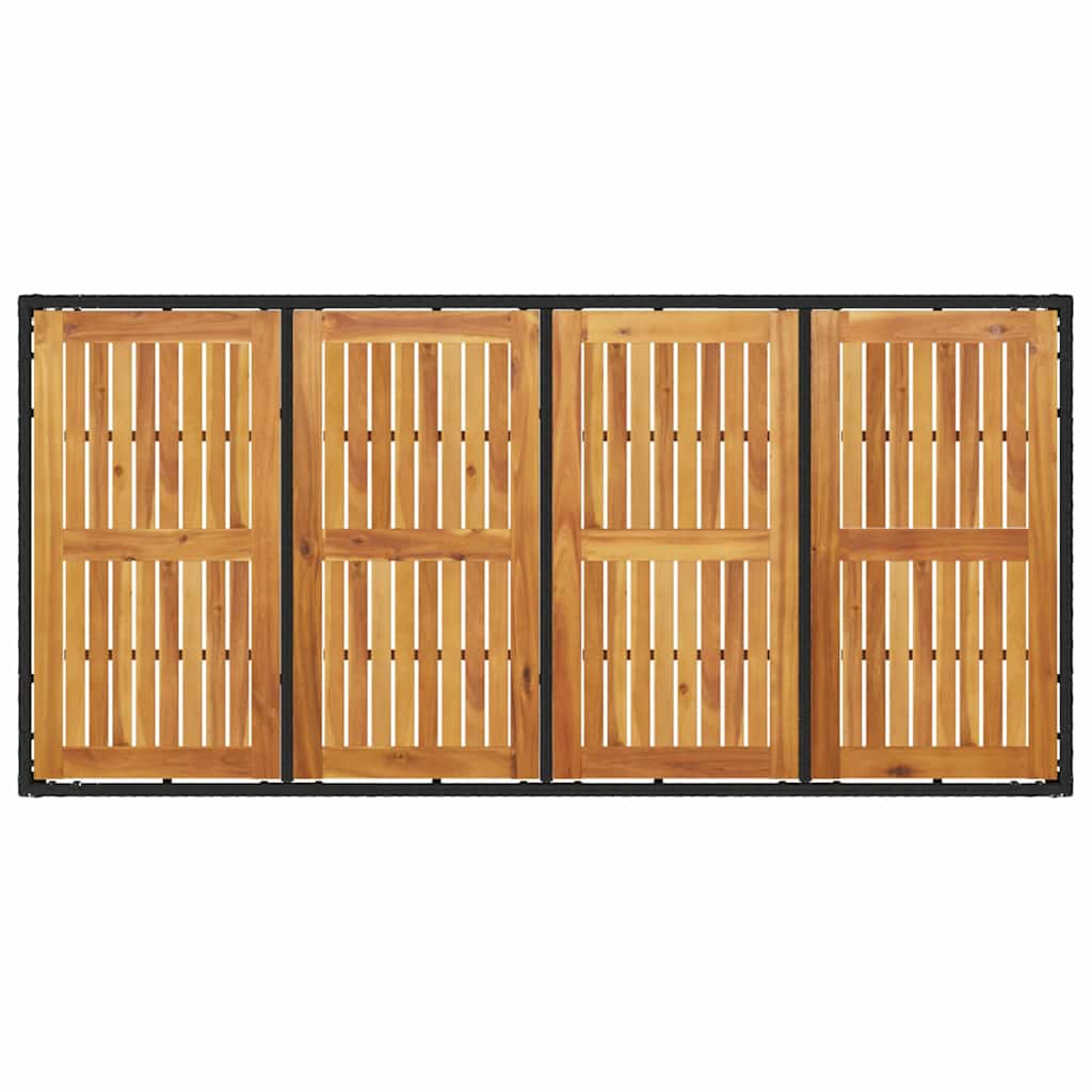 Garten Essgruppe 9 pcs Schwarz Poly Rattan