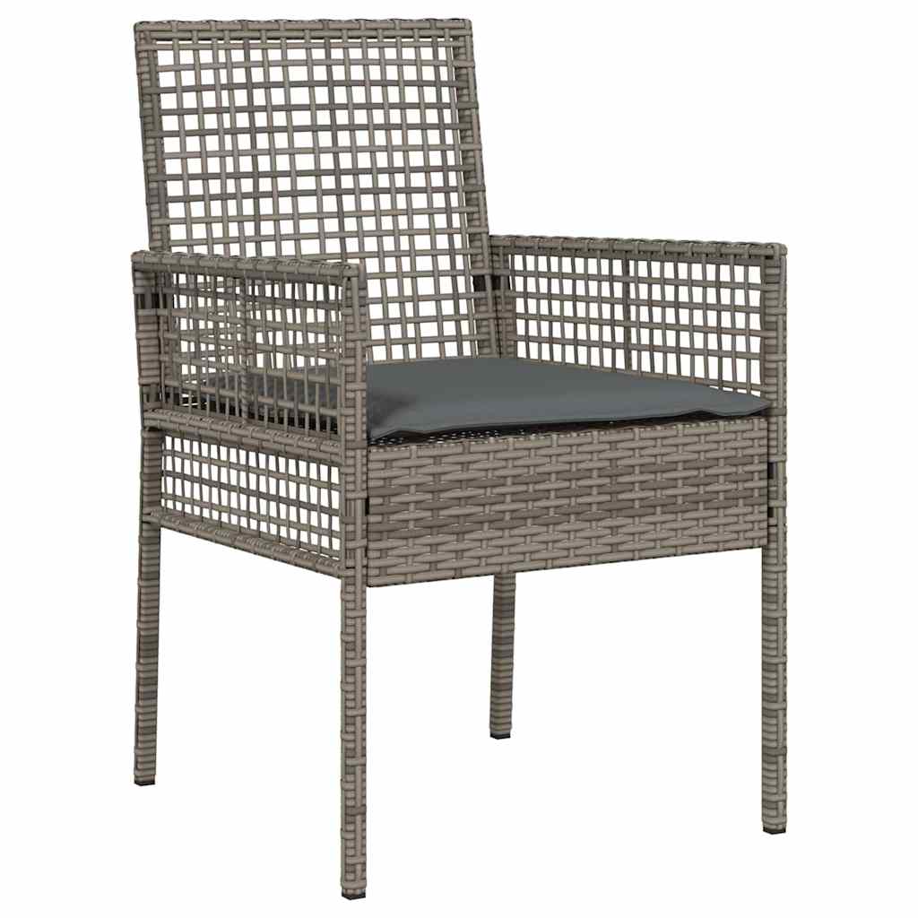 Garten Essgruppe 7 pcs Grau Poly Rattan