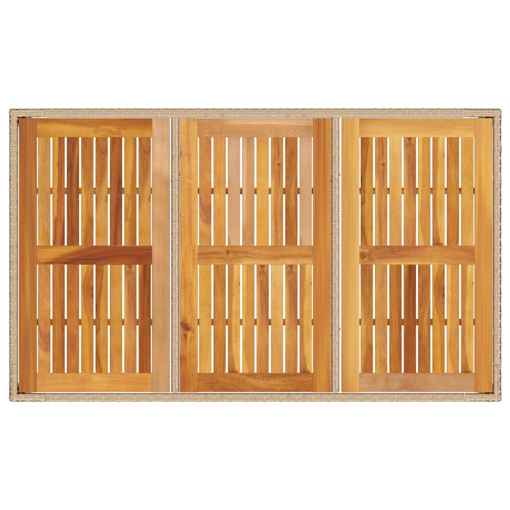 Garten Essgruppe 7 pcs Beige Poly Rattan