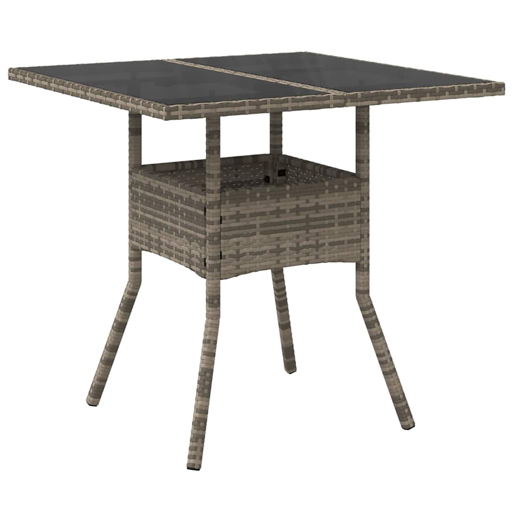 Garten Essgruppe 3 pcs Grau Poly Rattan