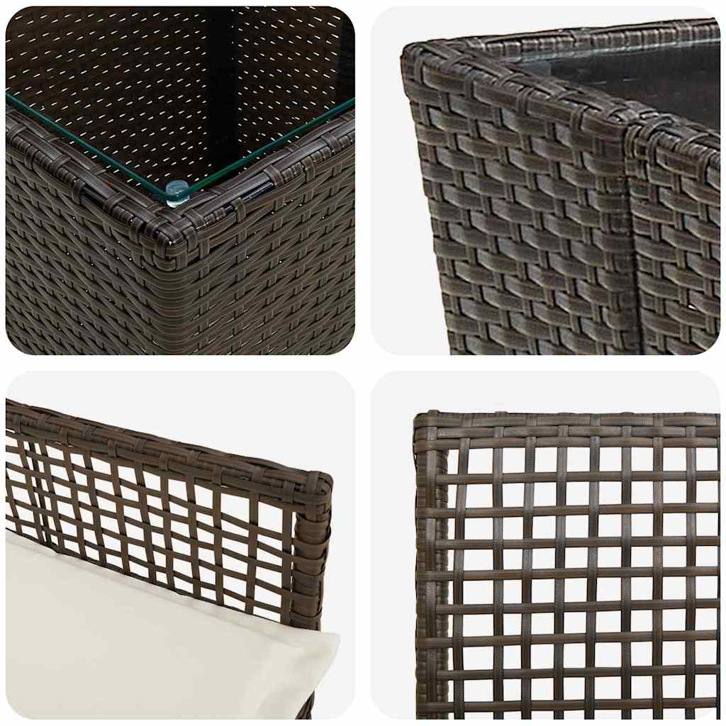 Garten Bistro Set 3 pcs Braun Poly Rattan