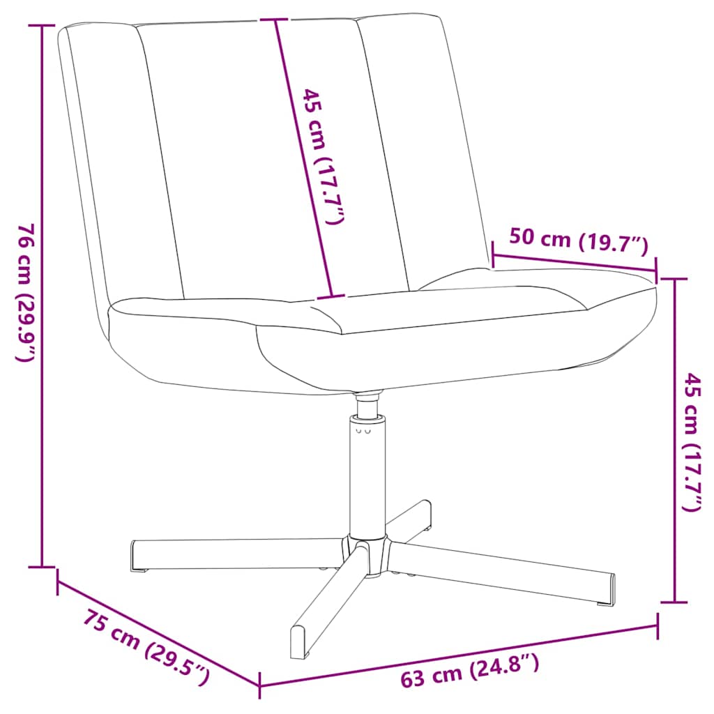 Drehstuhl Creme 63 x 75 x 76 cm Stoff