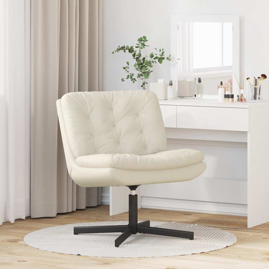 Drehender Entspannungsstuhl Creme 63 x 75 x 76 cm Samt