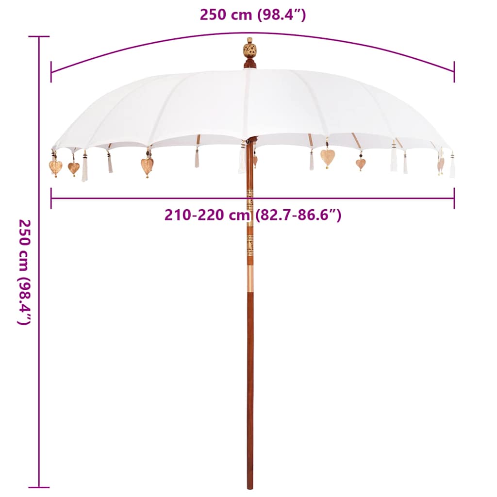 Balinesischer Sonnenschirm Creme (210-220) x 260 cm