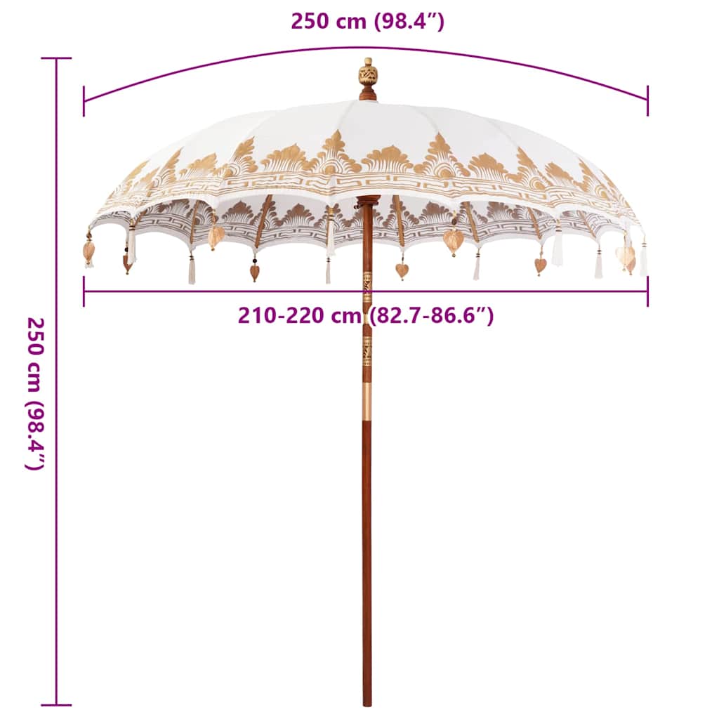 Balinesischer Sonnenschirm Creme (210-220) x 260 cm