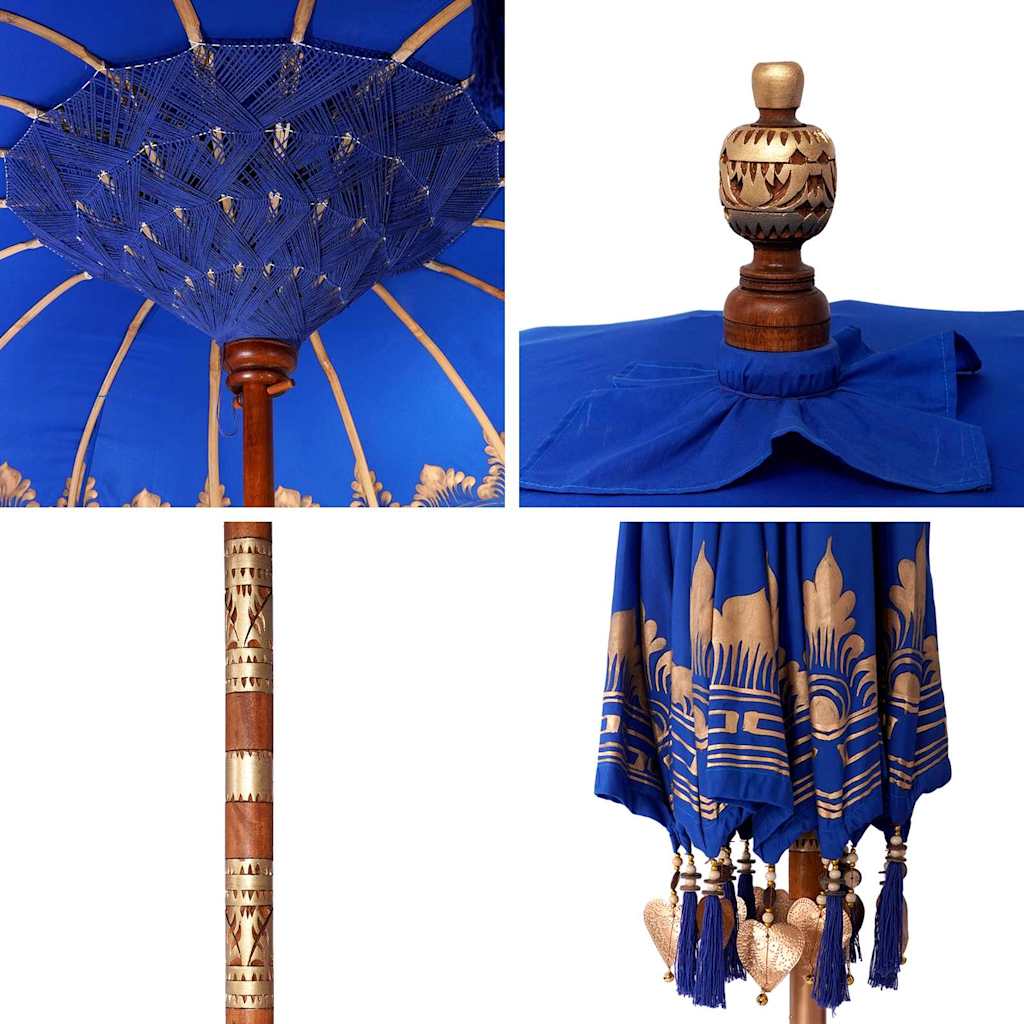 Balinesischer Sonnenschirm Blau (180-190) x 260 cm