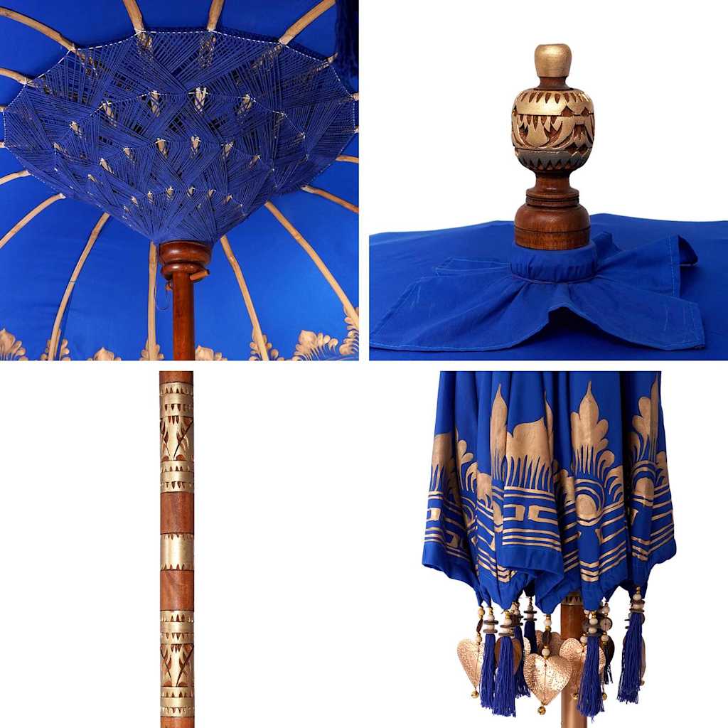 Balinesischer Sonnenschirm Blau (210-220) x 260 cm