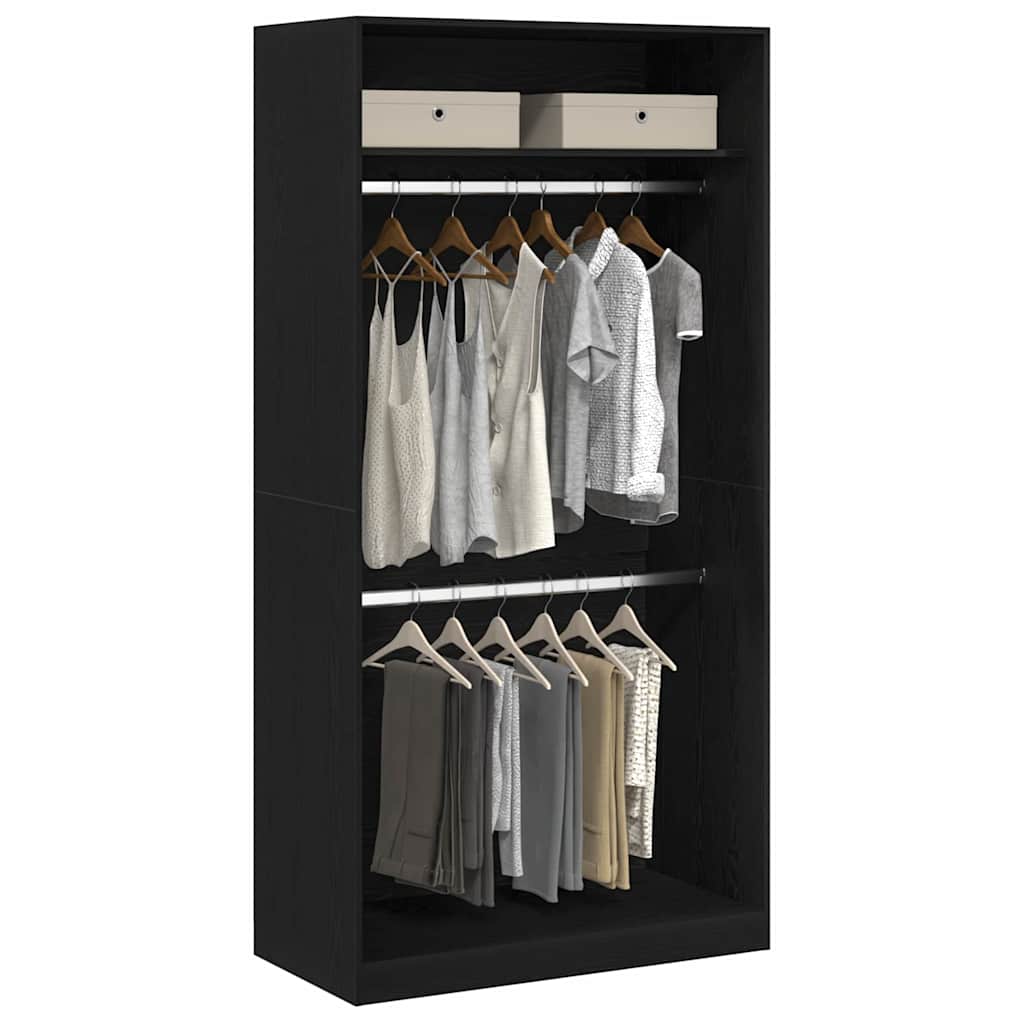 Kleiderschrank Schwarze Eiche 100 x 50 x 200 cm Holzwerkstoff