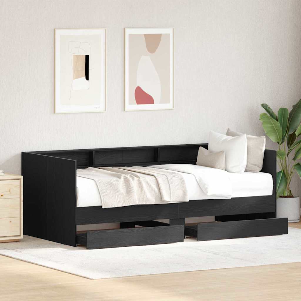 Tagbett Grau 90 x 200 cm Holzwerkstoff
