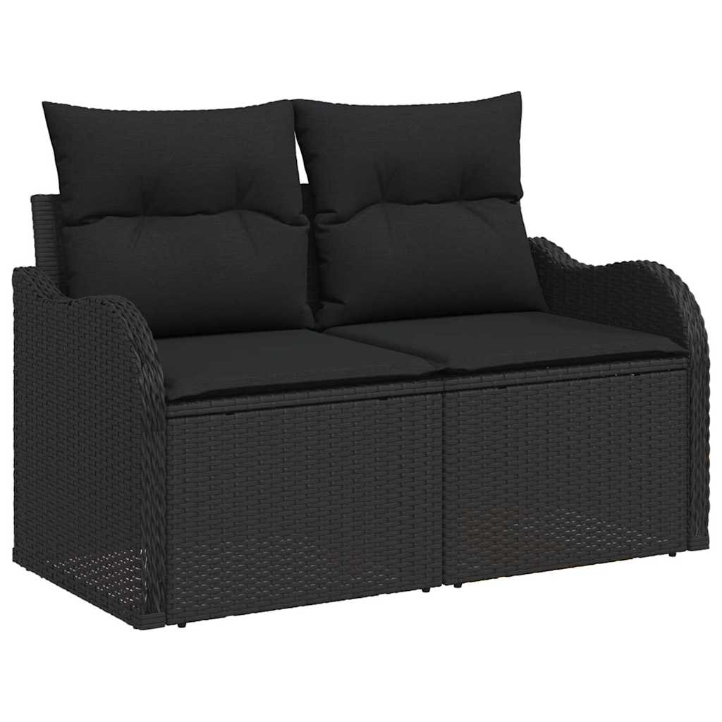 Garten-Sofa-Set 9 pcs Schwarz 55 x 55 x 37 cm Poly Rattan