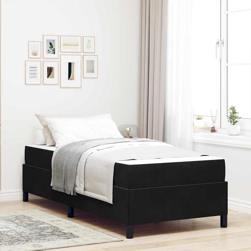 Bettgestell Schwarz und Weiß und Schwarz 90 x 200 cm Samt