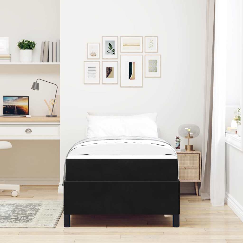 Bettgestell Schwarz und Weiß und Schwarz 90 x 200 cm Samt