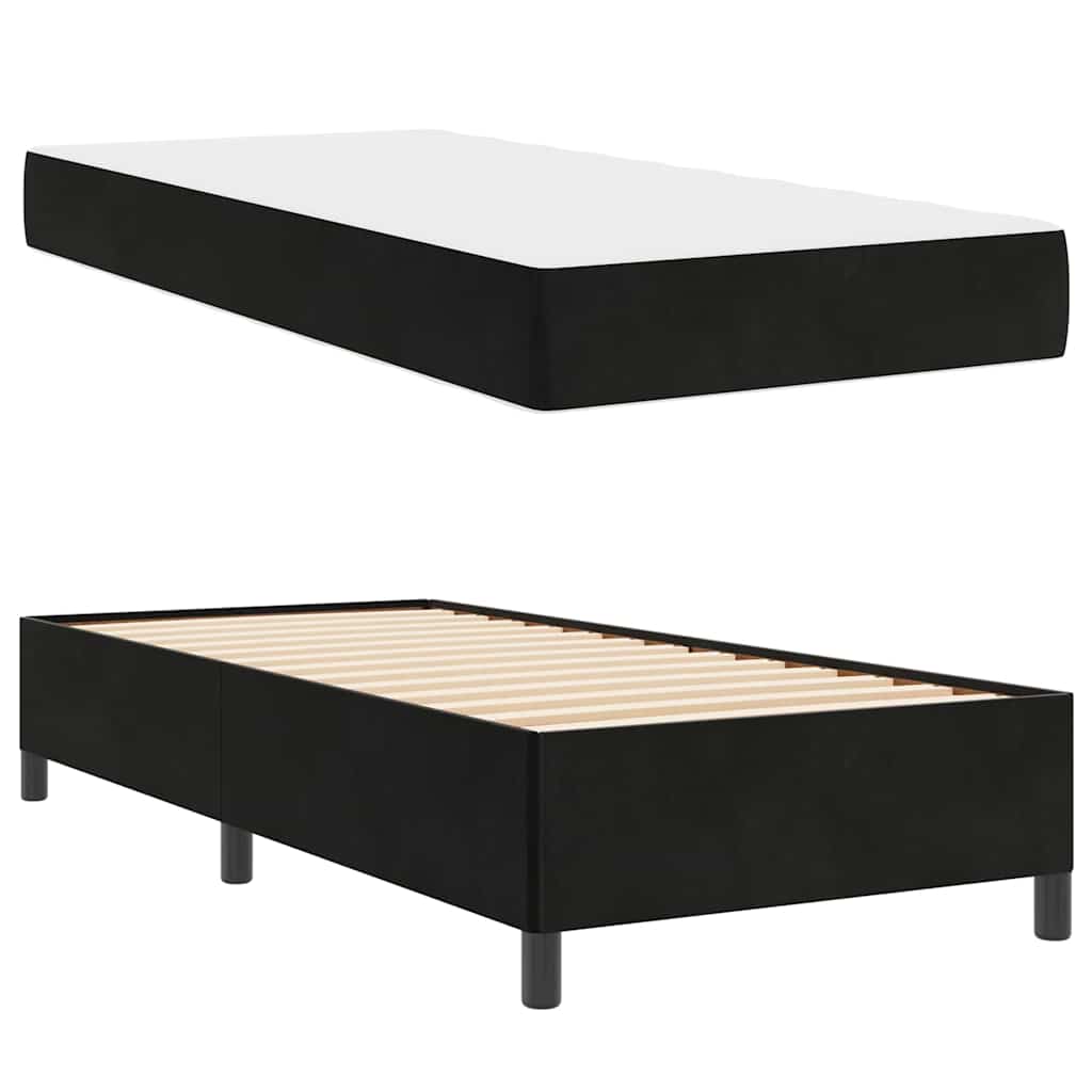Bettgestell Schwarz und Weiß und Schwarz 90 x 200 cm Samt