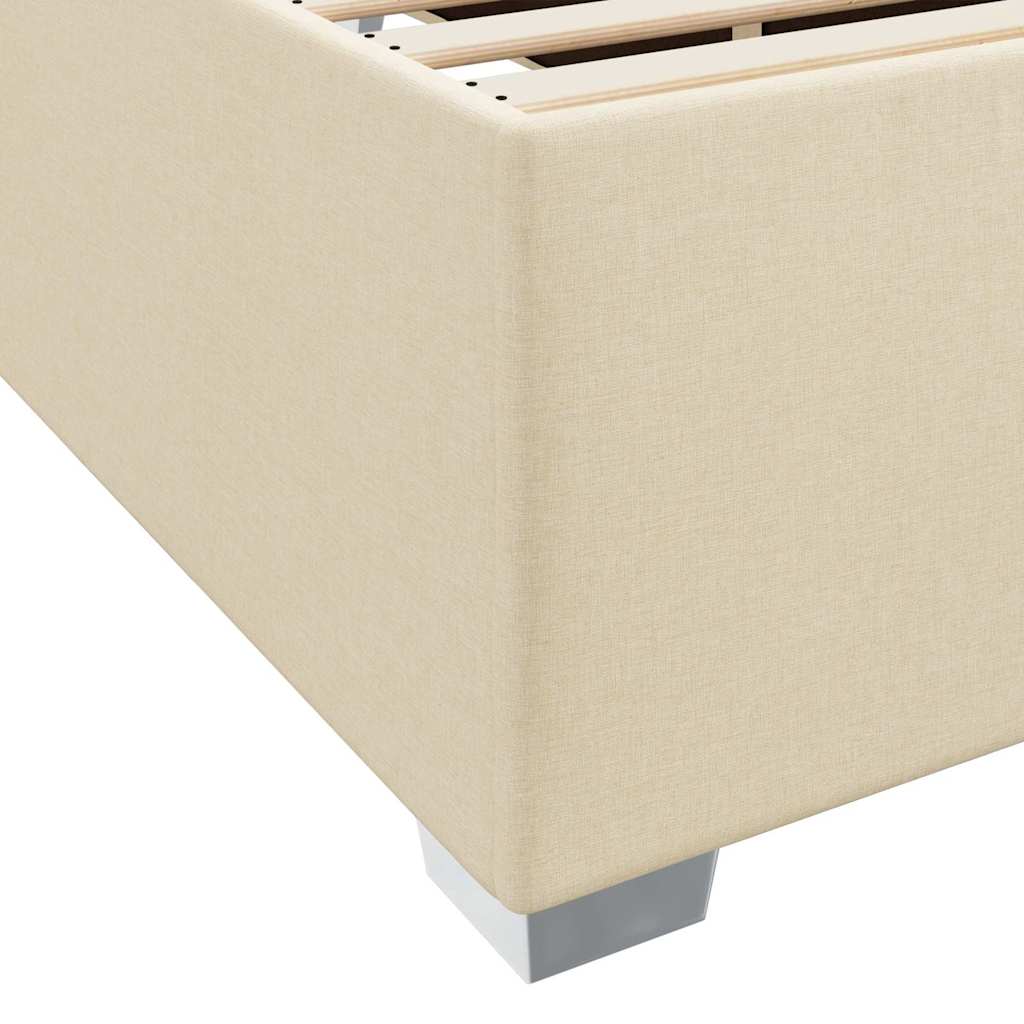 Bettgestell Creme 80 x 200 cm Stoff
