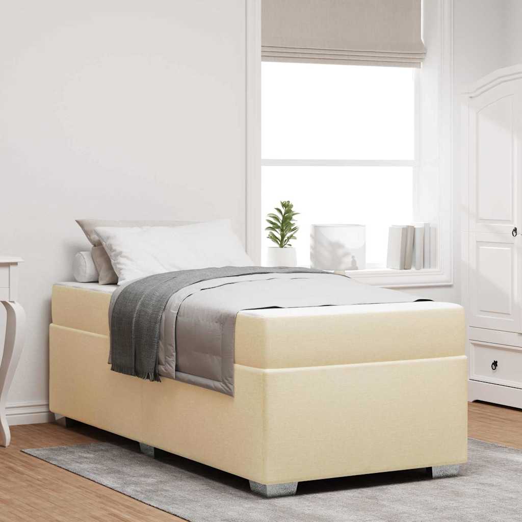Bettgestell Creme 80 x 200 cm Stoff