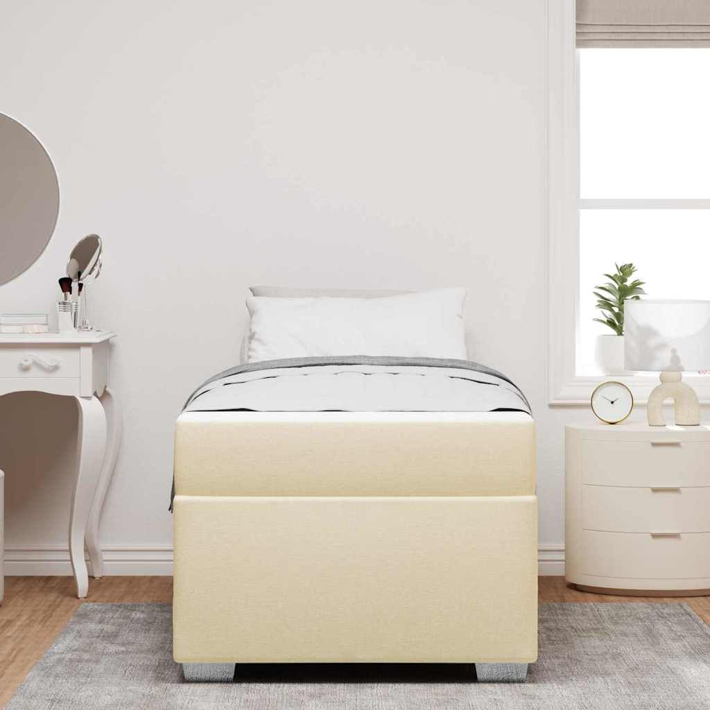 Bettgestell Creme 80 x 200 cm Stoff
